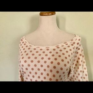 Valentine K Ivory Cashmere Polka Dot Sweater Sz 2